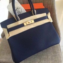 Hermes Sapphire Clemence Birkin 30cm Handmade Bags