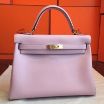 Hermes Rose Dragee Swift Kelly Retourne 32cm Handmade Bags