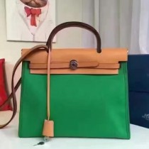 Hermes HerBags Zip PM 31cm Bags In Green Canvas