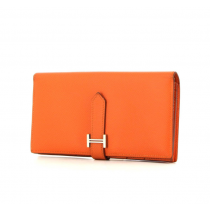 Hermes Bearn Wallet Orange Epsom Leather